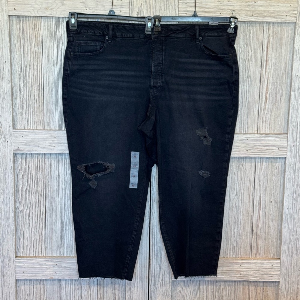 Old Navy High Rise OG Straight leg w/ distress on front only Sz 24 NWT